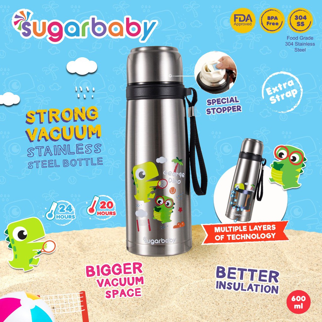 Sugarbaby Strong Vacuum Stainless Steel Bottle Termos Bayi 600ml