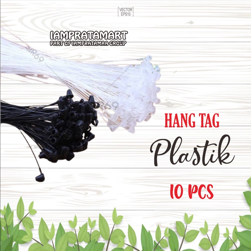 

IAMPRATAMART - [10 PCS] HANG TAG TALI PLASTIK LOOKPIN HITAM / PUTIH