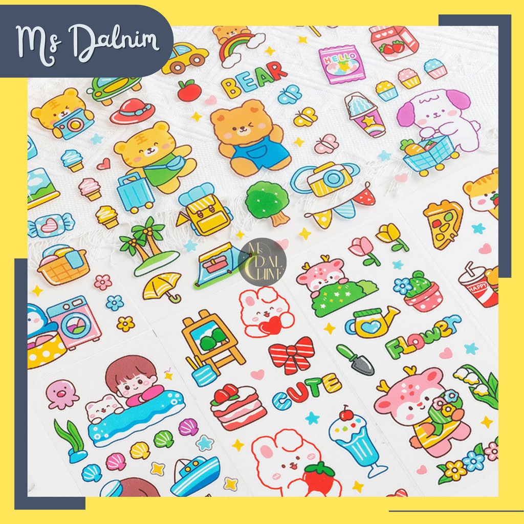 

[Ms Dalnim] Stiker Besar Aesthetic Anti Air PVC Kisscut Dekorasi Journal Cute Lucu Transparan Dekorasi Karakter Kartun Bunga Hewan / Deco DIY Waterproof Sticker Jepang Korea Japanese Korean Cartoons Kawaii Diary Planner Jurnal Scrapbook Craft [ST24]