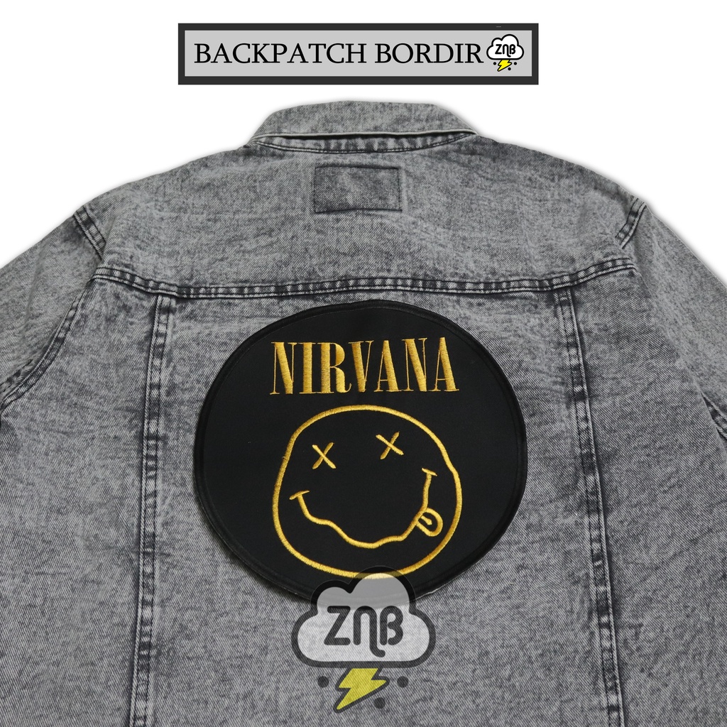 BACKPATCH BORDIR BULAT NIRVANA PATCH MUSIK TEMPELAN JAKET