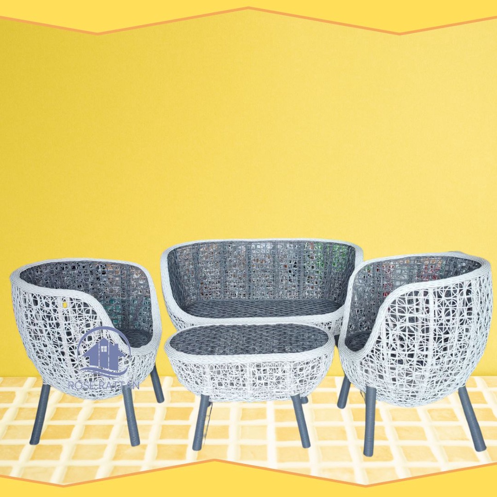 Set Kursi Tamu Anyaman Rotan Sintetis Model Brekele Cantik High Quality Bisa Request Warna Kursi Rua