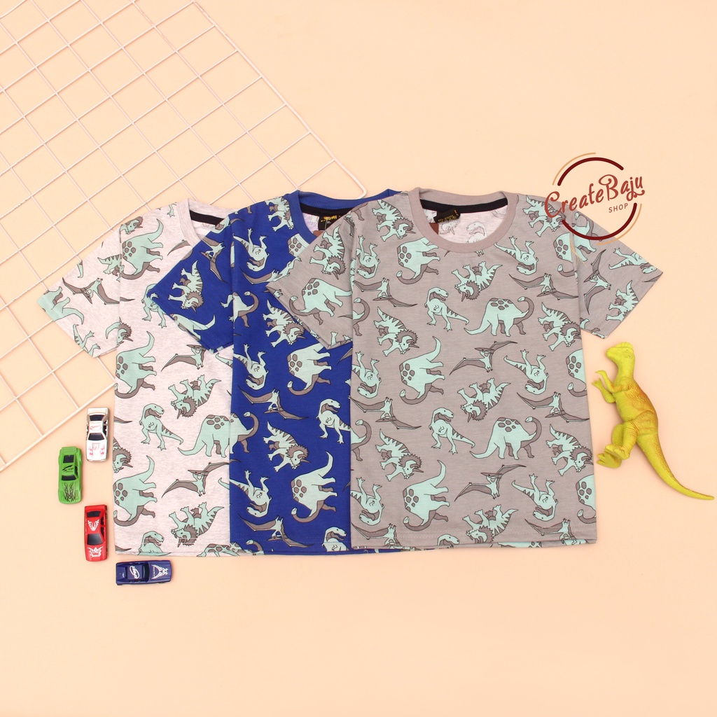 PROMO 7.7 KAOS ANAK LAKI QUAD DINO 1-7 TAHUN BAJU ATASAN ANAK FASHION TERMURAH