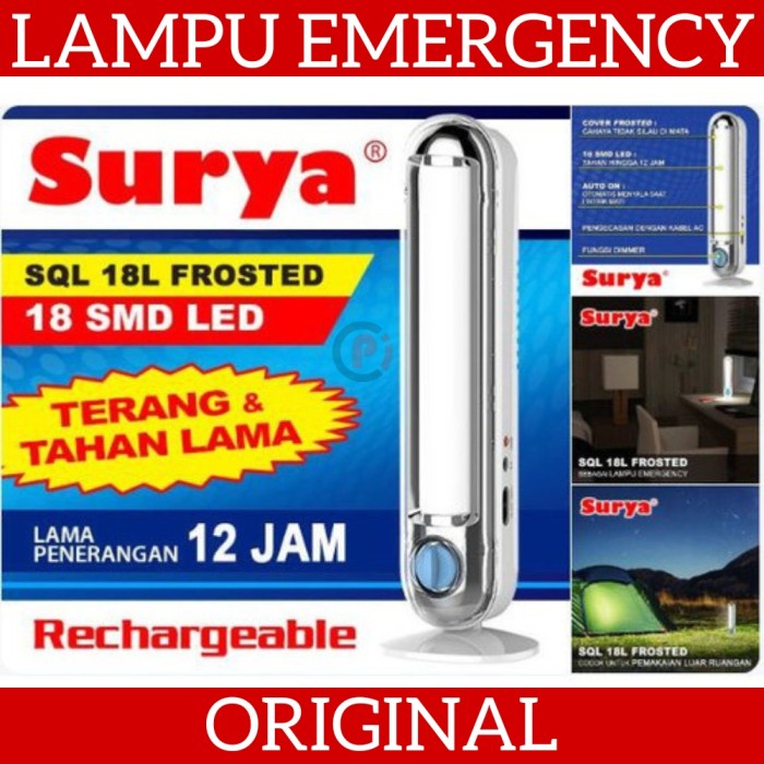SURYA SQL 18L Lampu LED Emergency Darurat Senter Bisa Isi Cas Ulang