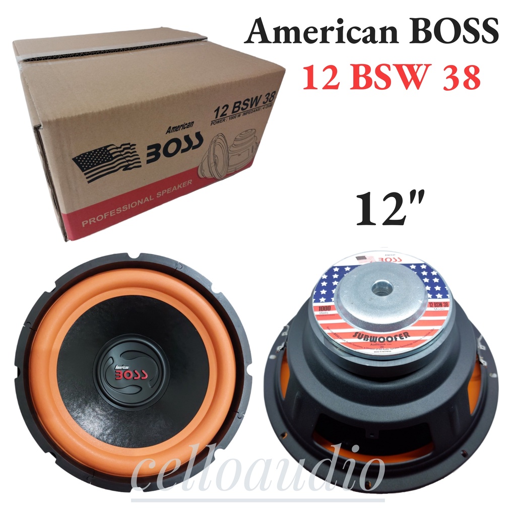 Subwoofer 12 Inch American Boss 12 BSW 38 Speaker Subwoofer 12" Double Coil