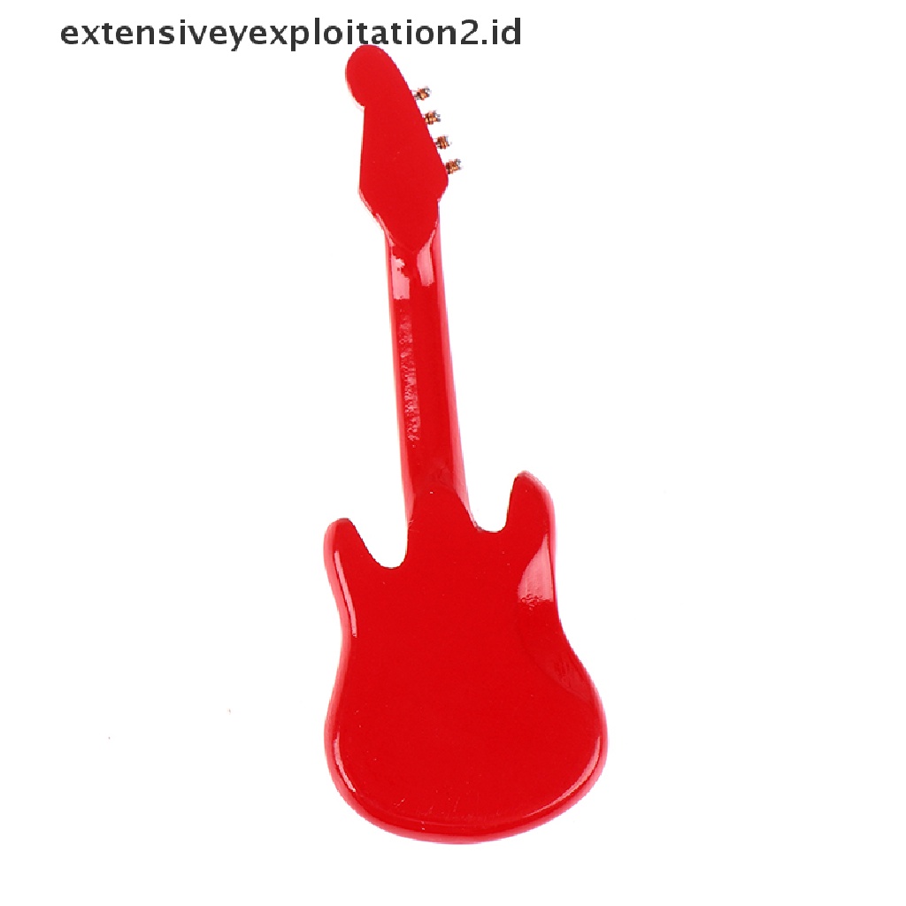Mainan Miniatur Gitar Elektrik Skala 1: 12 Untuk Dekorasi Rumah Boneka