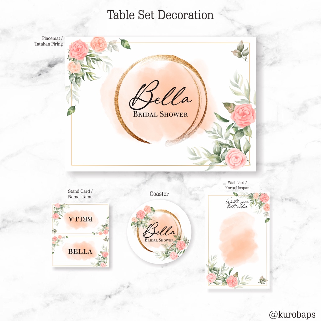 Table decoration Pink Flower birthday bridal shower baby shower