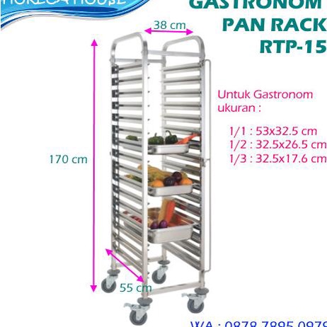 Trolley Rak Makanan Rtp-15 Trolley Susun Rak Kue
