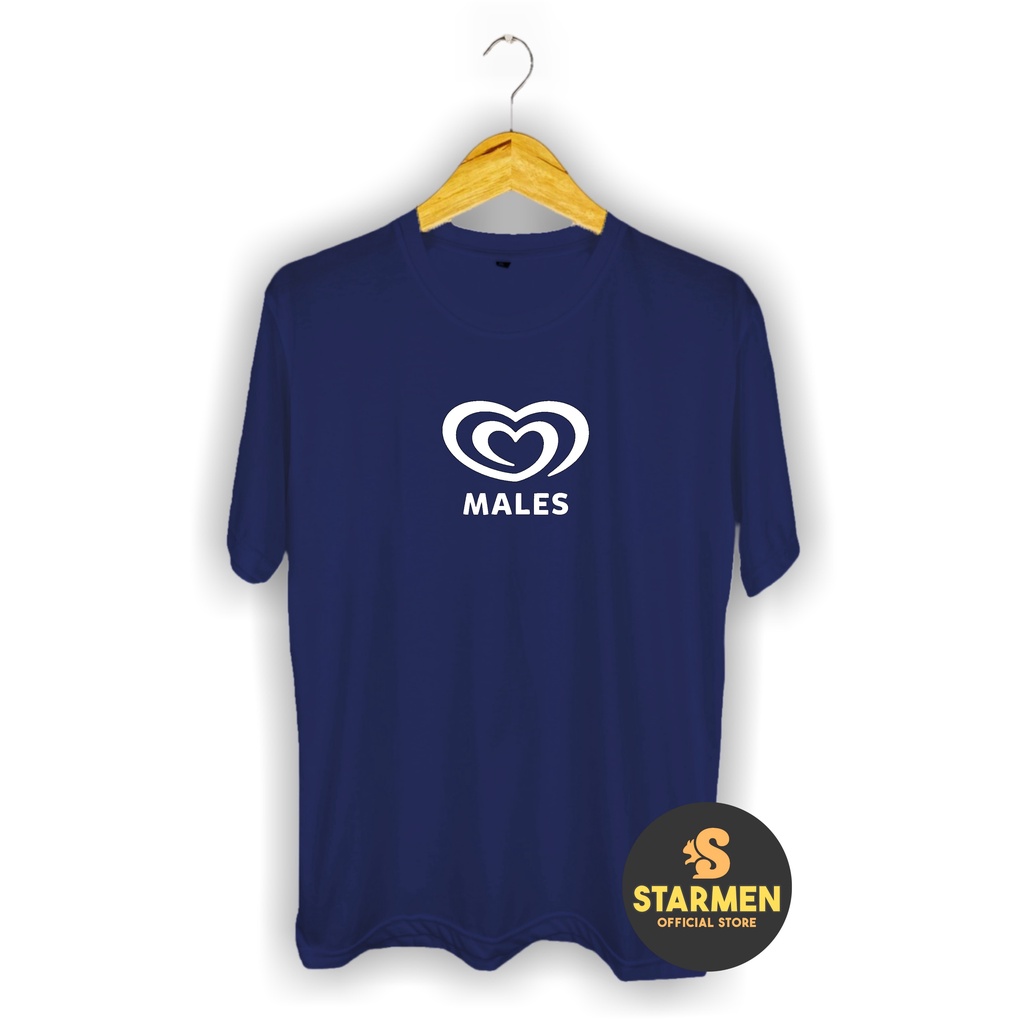 Kaos Distro Pria T-Shirt Motif Kata Kata MALES