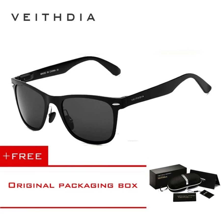 VEITHDIA 2140 Kacamata Hitam Aluminium Sport dan Travel Elegant Mirrored UV400 Polarized Sunglasses
