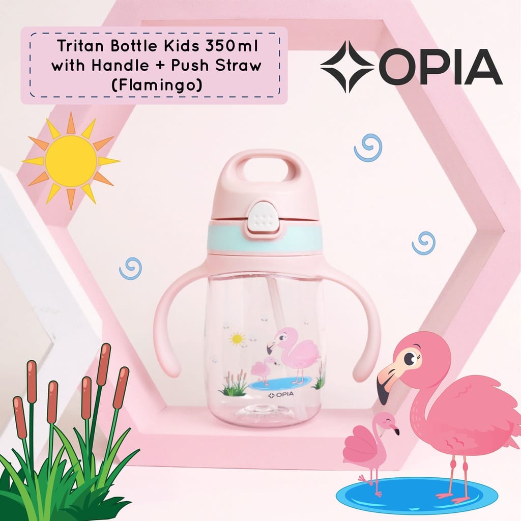 Opia straw handle bottle TBK350 -  Botol Minum Anak