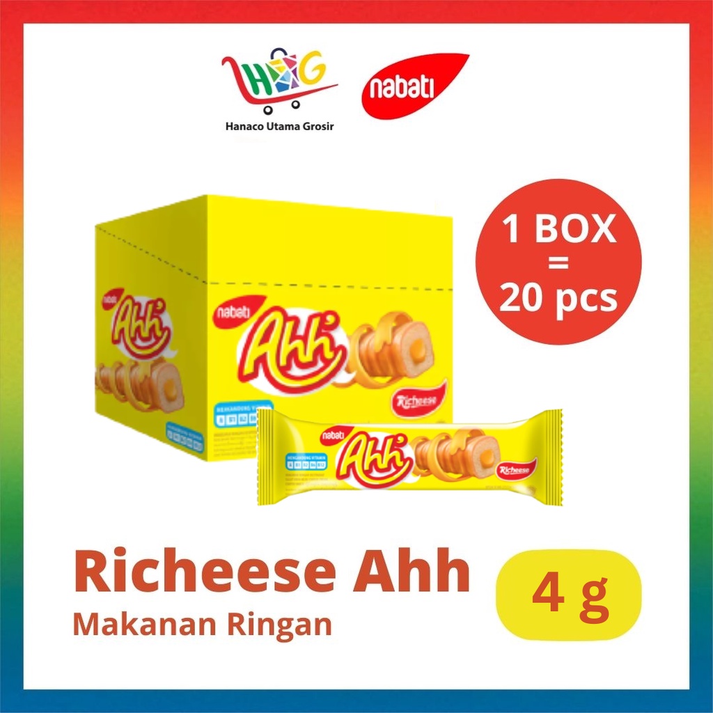 Nabati Richeese Ahh Cheese Keju / Cokelat 20 X 4g [  1 BOX ]