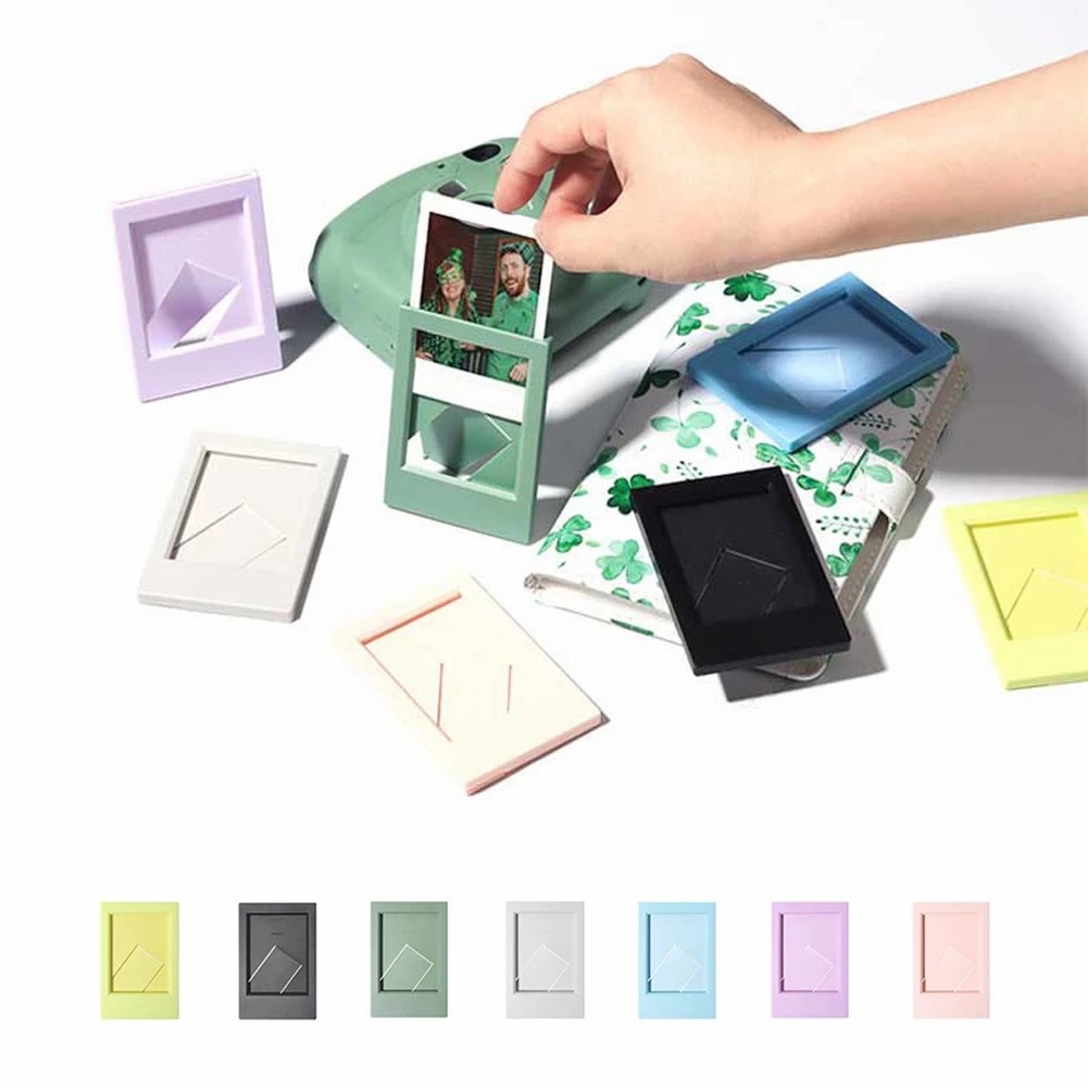 3inch Mini Ins Style Candy Color Photo Frame Desktop Klasik Foto Stand Gambar Dekorasi Meja Film Foto Idol Card Vertical Holder Dekorasi Rumah