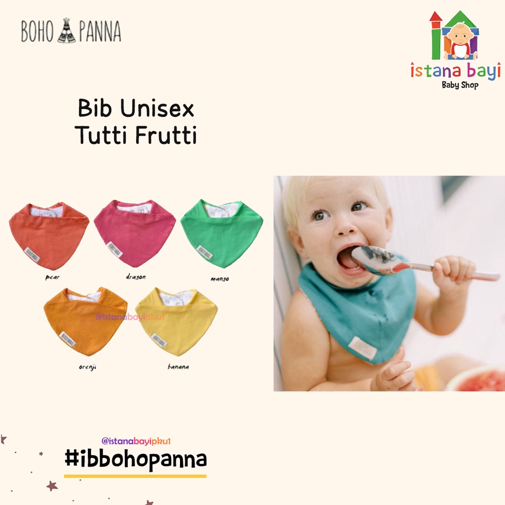 BOHOPANNA - BIB UNISEX TUTTI FRUTTI - SLABER /CELEMEK BAYI 1 PCS