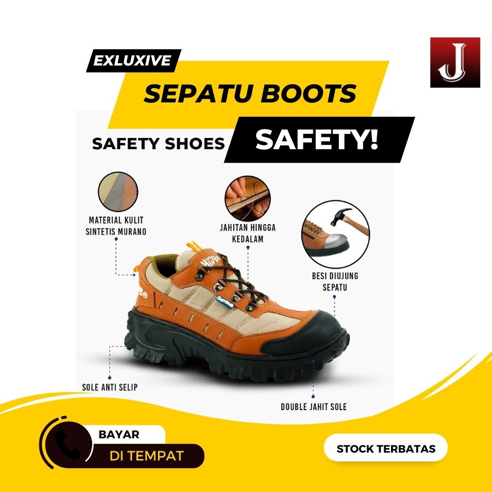 Jual Sepatu Safety Pria M 052 Safety Boots Ujung Besi Pria Cowok Boot