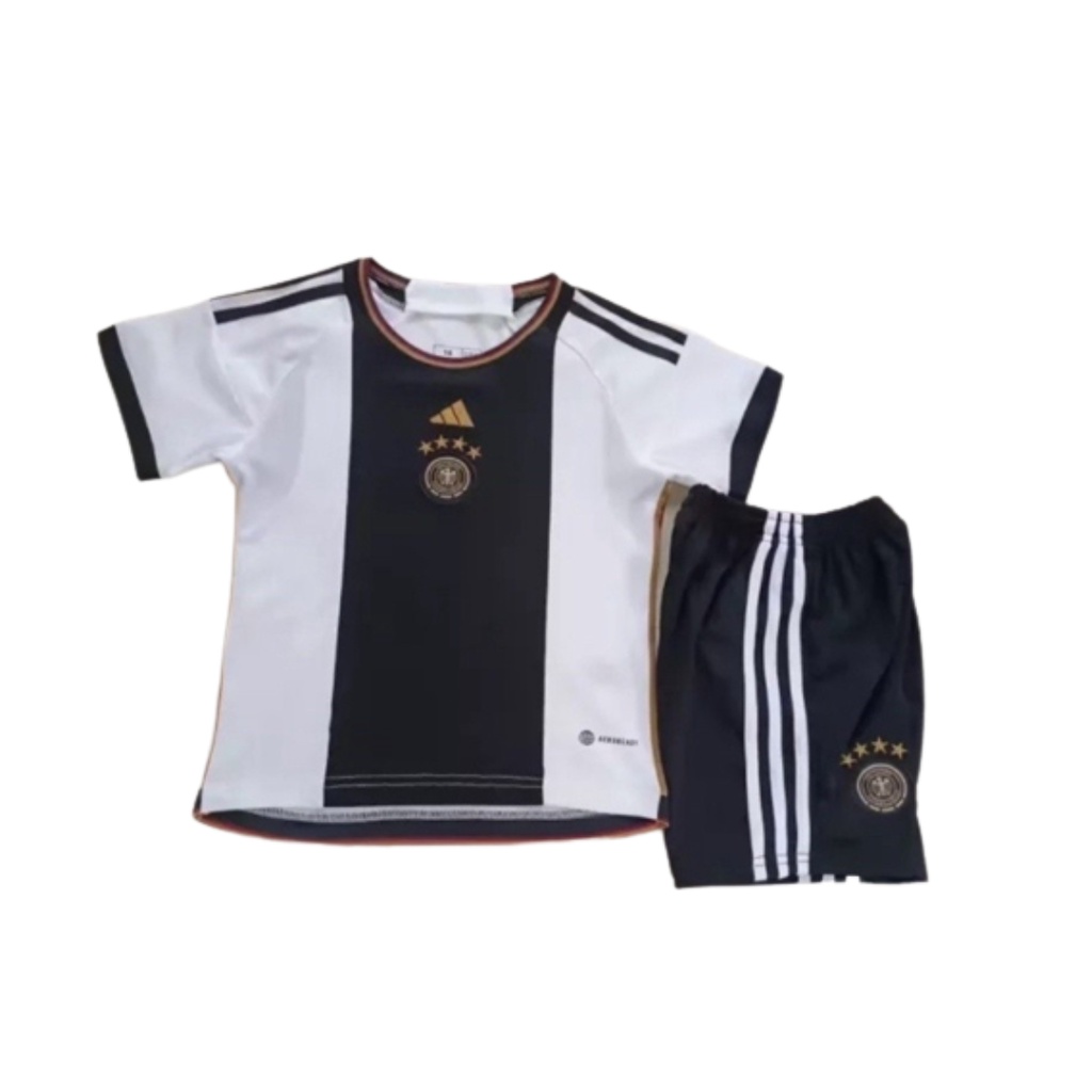 Kaos sepak bola anak laki-laki jerman home jersey futsal soccer club baju dan celana setelan t-shirt outfit jersy seragam print custom klub kostum olahraga pakaian apparel jersi sport polos