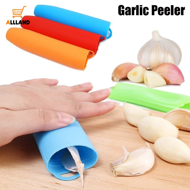 1pc Alat Pengupas Bawang Putih Manual Bahan Silikon Warna Acak Untuk Dapur