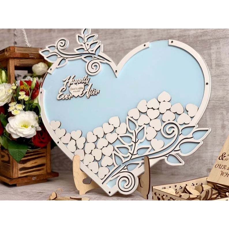 Frame Guest book Hati Heart Wedding Sign Love Acrylic Kartu Ucapan