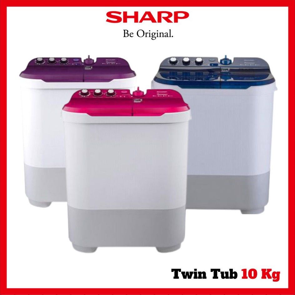 SHARP MESIN CUCI WASHING MACHINE PENGERING BAJU 2 TABUNG ES - T1090 (TERMURAH)
