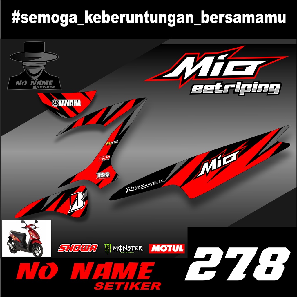 Stiker Striping Mio 110 Smile/Sporty (278) 2008 2009 2010 2012 2013 setiker decal mio karbu