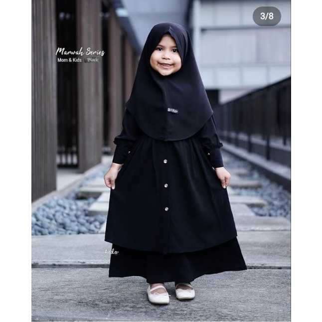 Marwah Set Kids (Gamis Dan Khimar) by Azda