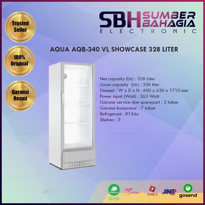 AQUA AQB-340VL SHOWCASE 328 LITER (NEW) (KHUSUS BANDUNG)