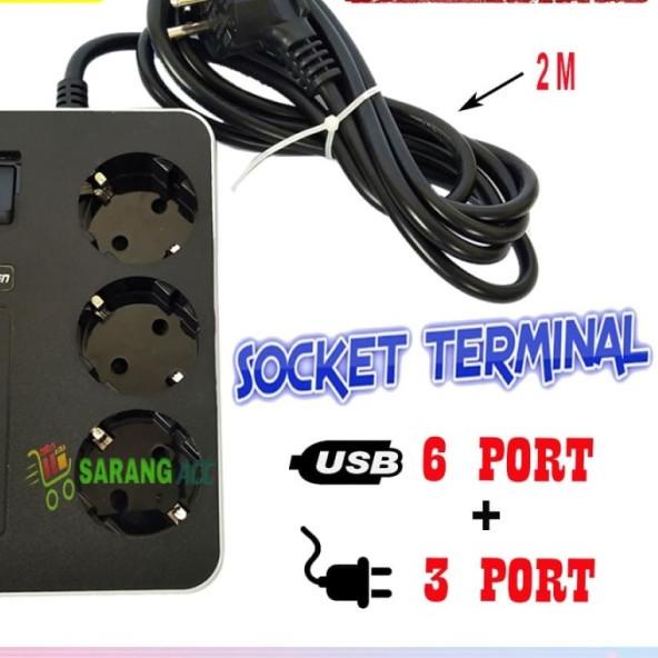 Terminal Listrik Socket Charger Adapter LDNIO SC3604 3 Port 6 USB