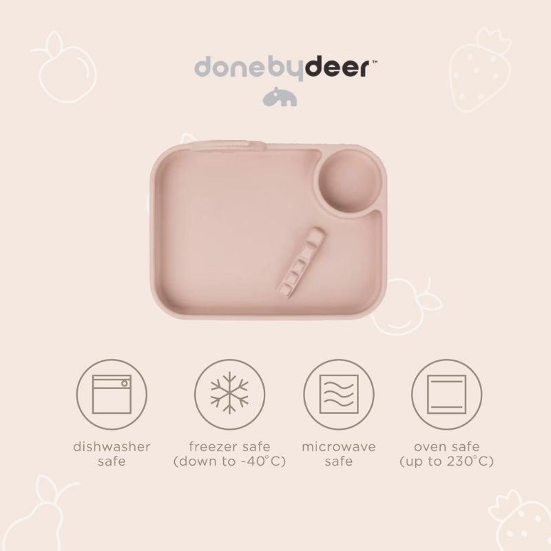 Done By Deer Peekaboo Compartment Plate Deer Friends - Piring Anak