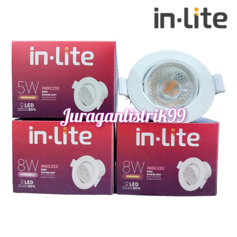 INLITE Led Lampu Plafon Mini Downlight 5W 8W Tanam INDC232