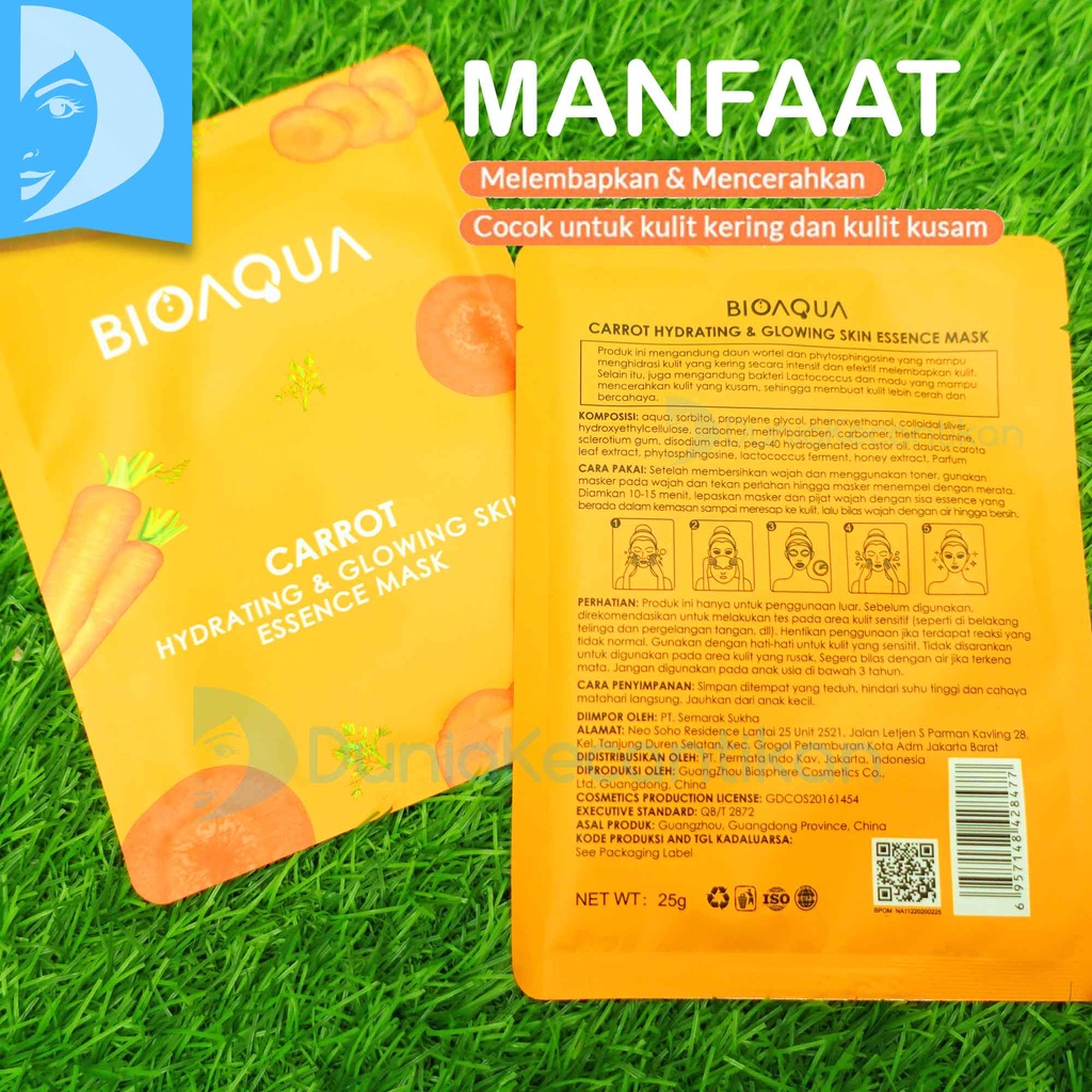 BIOAQUA sheet mask Hydrating and Moisturizing Mask Masker Wajah BPOM Masker Bio Aqua