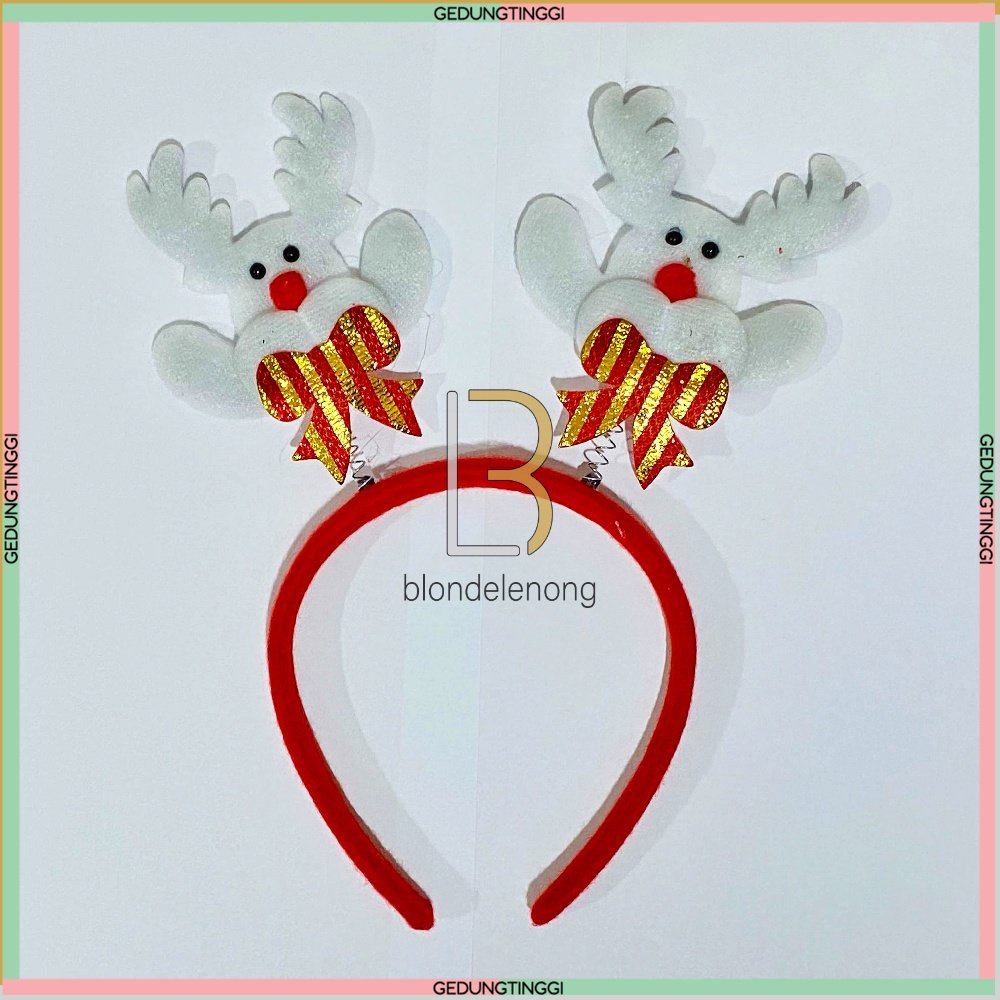 Bando Bandana Natal Topi Santa Claus Tanduk Telinga Rusa Merry Christmas Aksesoris Accesories Ornamen Pita Rambut Wig Dewasa Anak Bayi Baby Beruang Bunny Gajah Dino Kupu Mickey Perempuan Cewek Nyala Lampu Led Pom Cute Lucu Imut Korea Viral Murah 1 2 Tahun