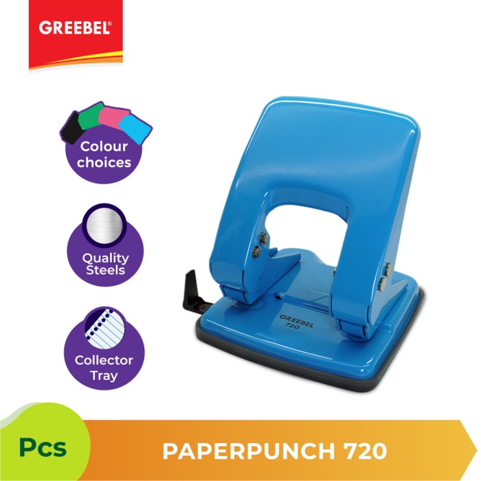 Hole Punch Pembolong Kertas Greebel 720 - Tebal Kertas upto 3,6mm.