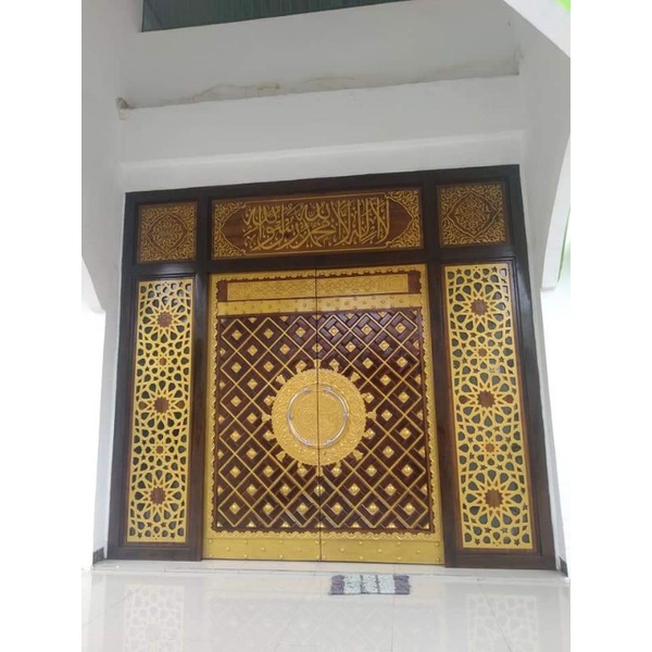 pintu ukir motif masjid nabawi (custom)