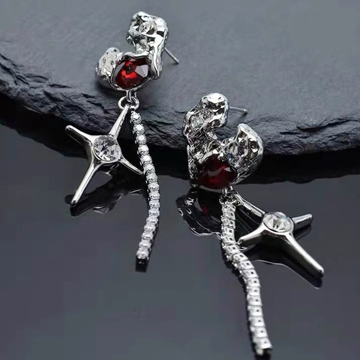 Anting 925 Silver Needle Model Hati Rumbai 2022 Untuk Wanita