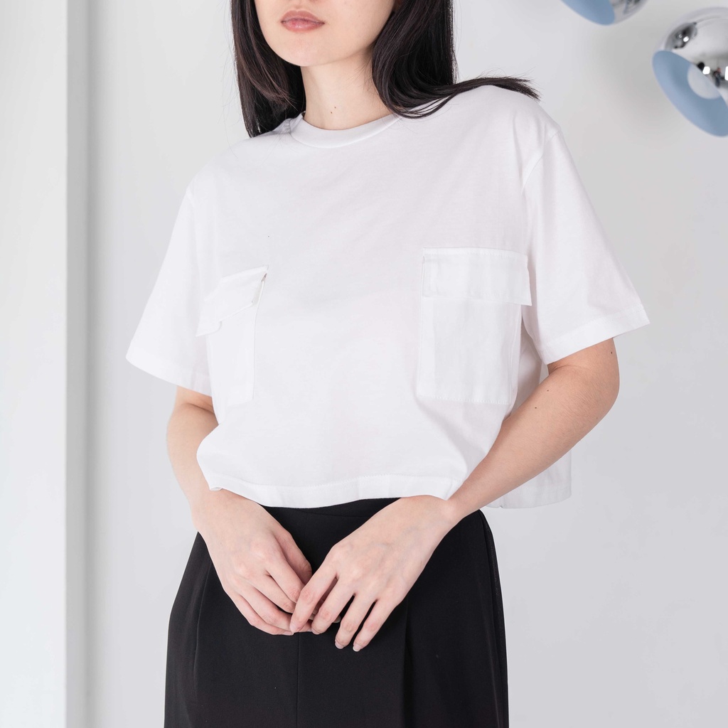 (COD) OH Fashion Kitty Crop Top Batwing Pocket #2662 (ZARA)