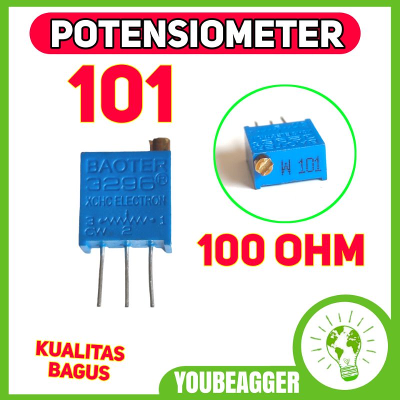 TRIMPOT MULTITURN 101 100ohm potensiometer