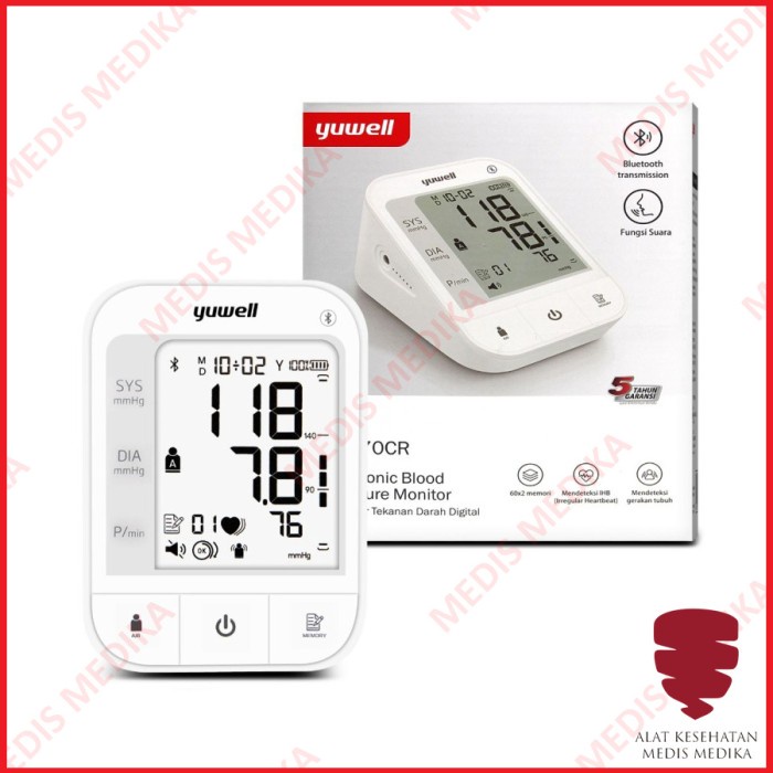 Tensimeter Digital Yuwell YE 670 CR Suara With Bluetooth Alat Ukur Tes Test Cek Tensi Meter Tekanan Darah 670CR