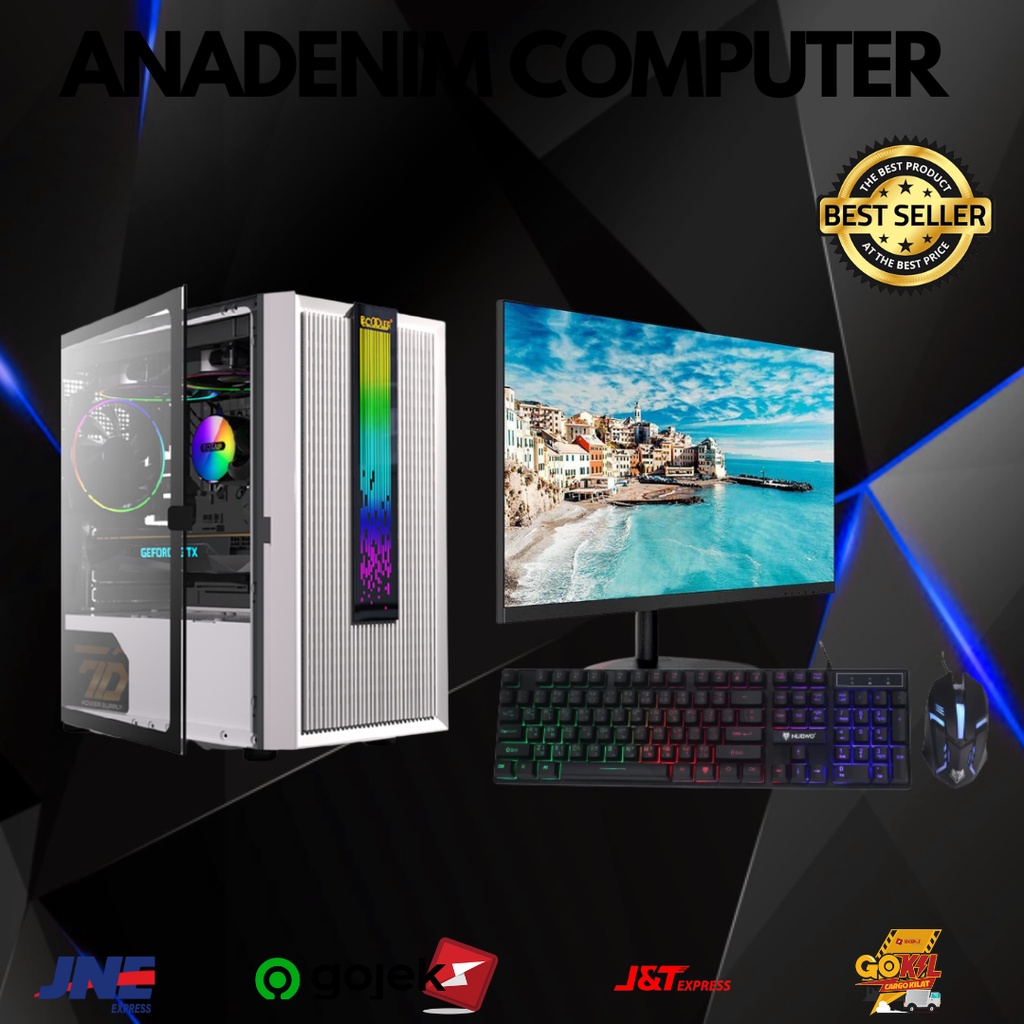 LENGKAP MONITOR 24 INCH CURVED WITH PC KOMPUTER RAKITAN INTEL I7 12700  GEN 12 GAMING BERAT