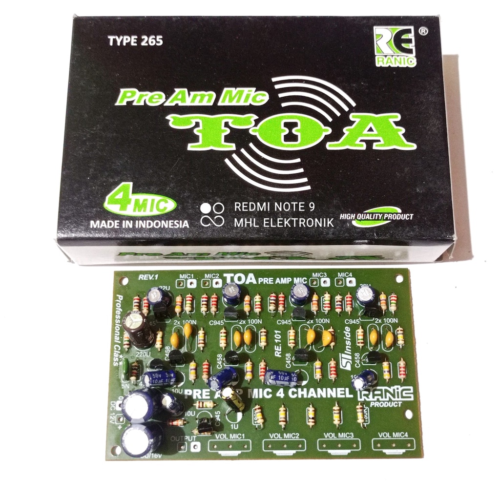 Jual KIT PENGUAT MIC PREAMP MIC TOA PRE AMP MIC 4 CHANNEL MODEL TOA