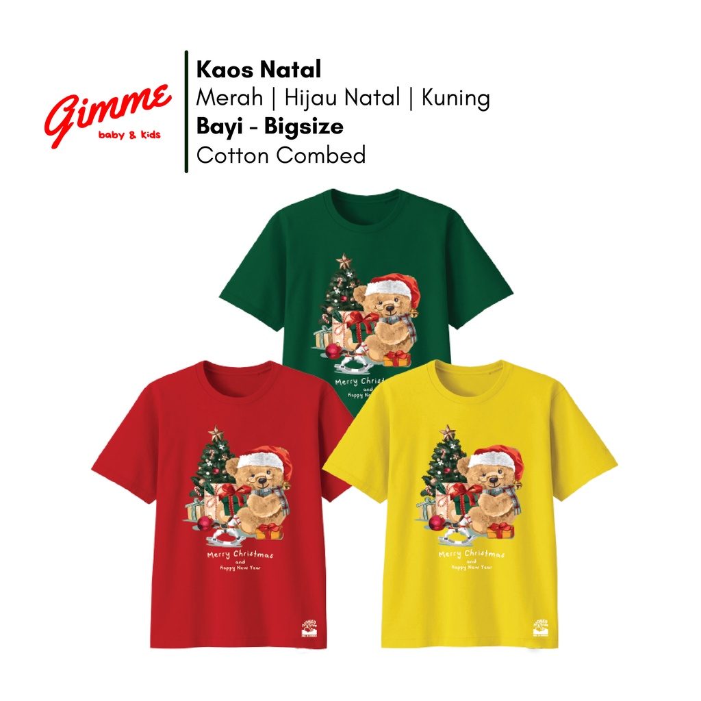 Baju Kaos Natal Keluarga Terbaru / Seragam Natal Anak Dewasa Jumbo