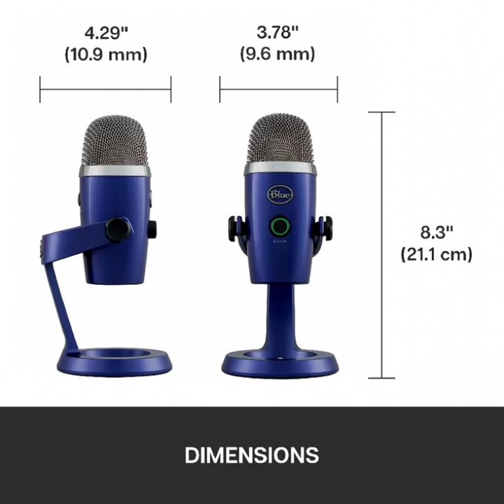 BLUE Microphones Yeti NANO - Premium USB Microphone - Vivid Blue