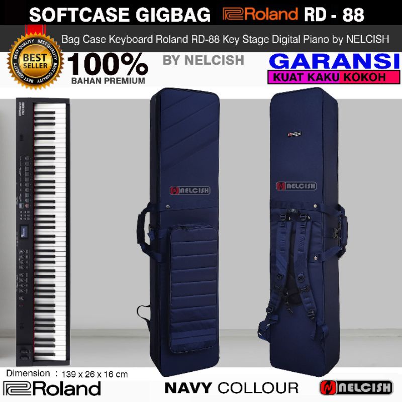 Softcase Tas Gigbag Keyboard Roland RD-88 Key Stage Digital Piano Bag Case Keyboard Custom by NELCIS