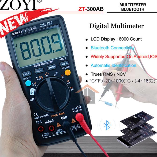 ZOYI ZT-300AB True RMS NCV Upgrade Auto Mutlitester Bluetooth Digital barang promo