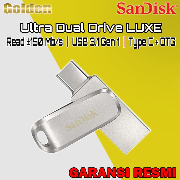 Sandisk OTG USB Type-C Ultra Dual Drive Luxe 32GB 64GB 128GB 256GB Resmi Original
