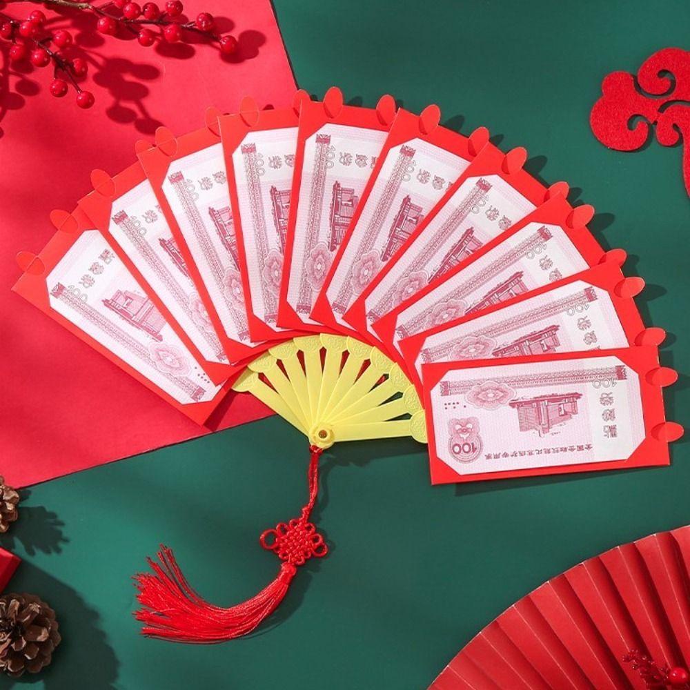 Lanfy Amplop Angpao Tahun Baru Cina / Imlek 6 / 8 / 10 Slot Warna Merah