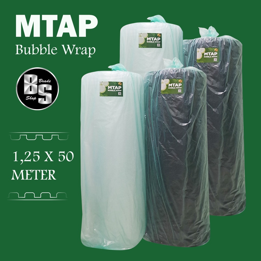 

1 Roll Bubble Wrap MTAP 1,25 x 50 Meter Bening Hitam Putih 1 Gulung