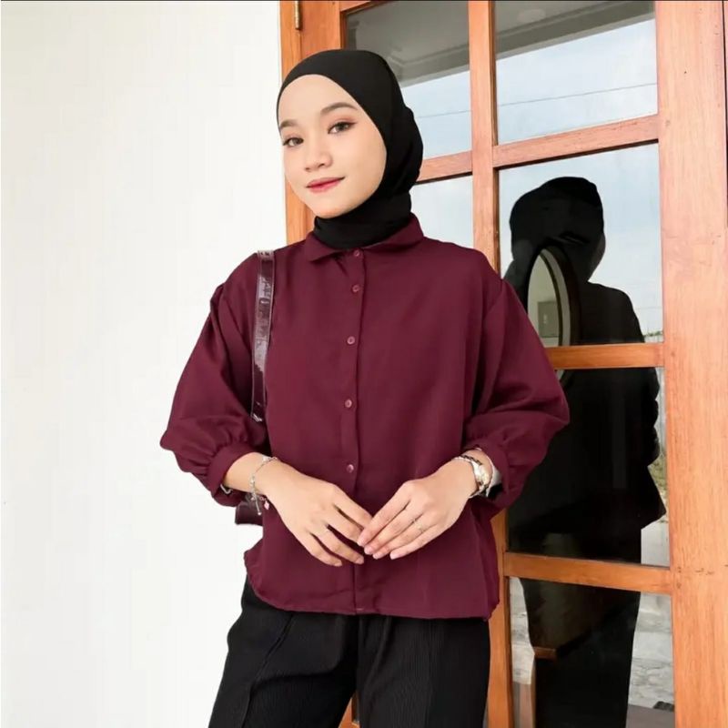 Elze Blouse Premium / Kemeja Blouse wanita / Outfi wanita / OOTD Terbaru