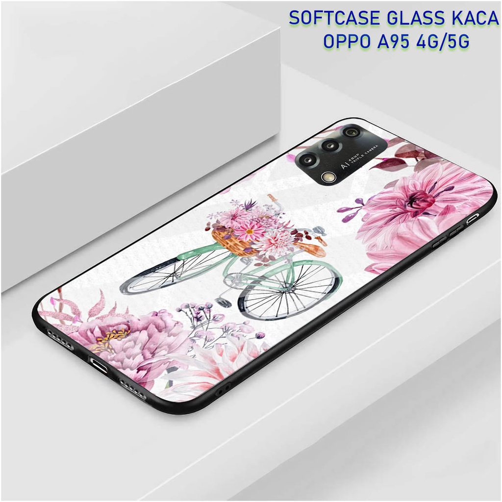 Softcase Glass Kaca OPPO A95 [4G]- Case Hp Pelindung Handphone OPPO A95 [5G] [ A65]