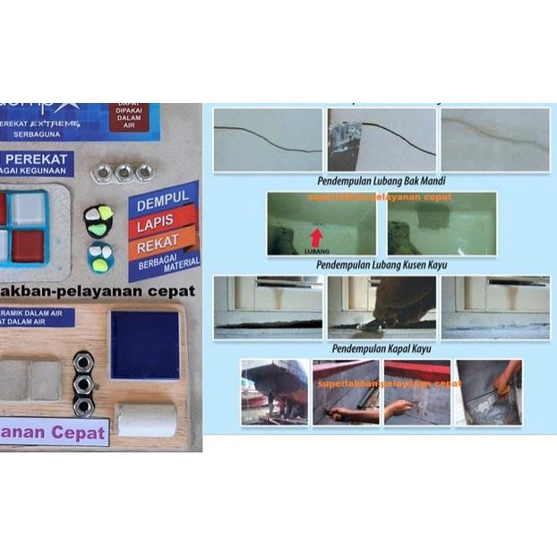 

Perekat Anti Bocor Kolam Renang Merekat Dalam Air Dempul Kapal DEMP-X - CREAM