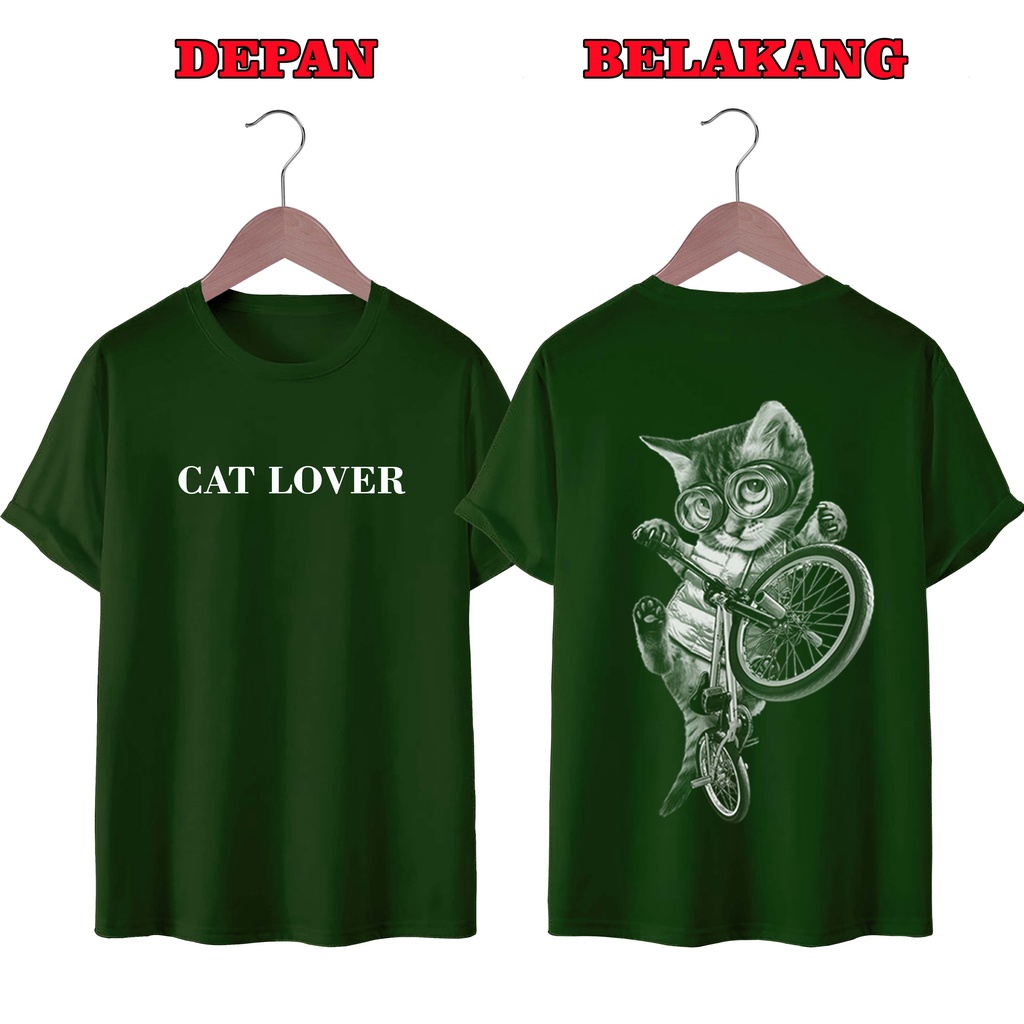 KAOS DISTRO UNISEX (PRIA DAN WANITA) TERBARU, KAOS JUMBO KUCING SPEDA.