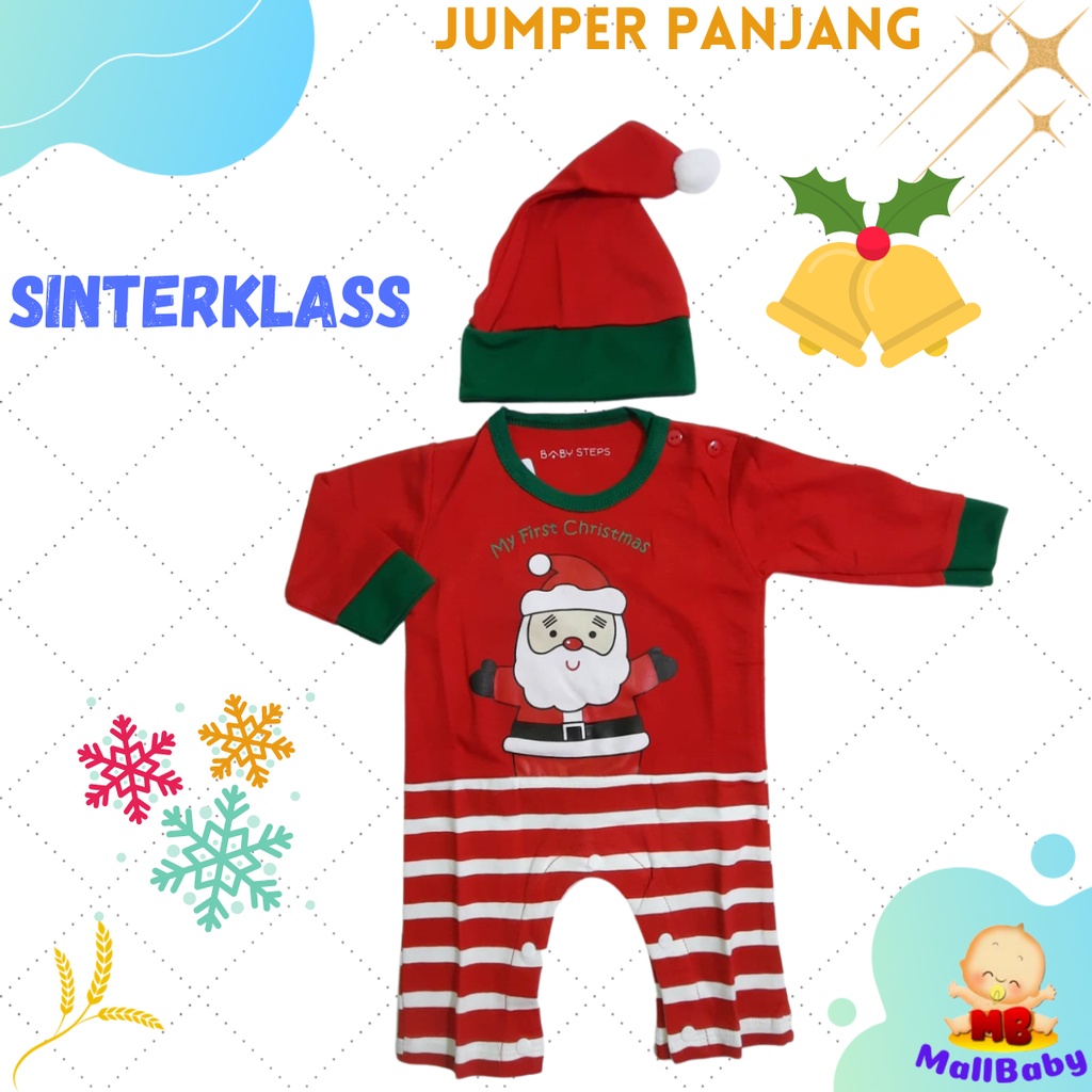 Baju Sinterklass Bayi Kostum Baju Natal Bayi Jumper Karakter Santa Klaus Claus Snowman BabySteps